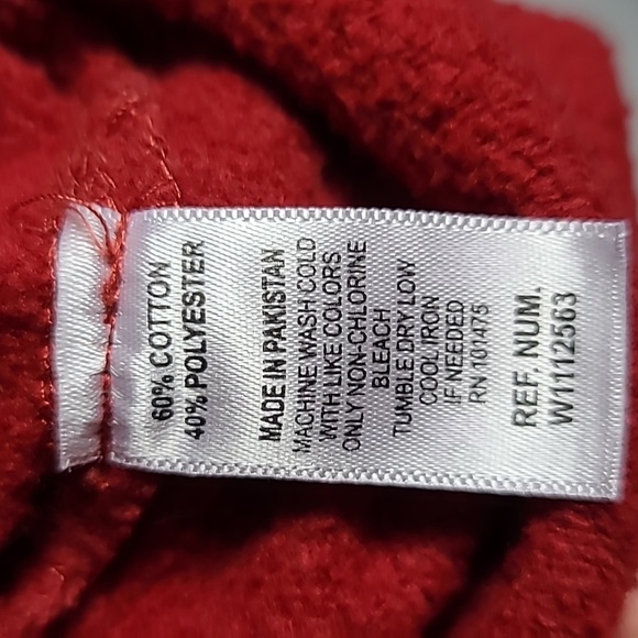 J. AMERICA Vintage Hooded Red Sweatshirt with White And Grey Stripes Size Med - Picture 10 of 16